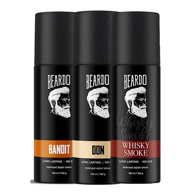 Beardo Perfume Body Spray Combo (Bandit 120 ml + Don 120 ml + Whisky Smoke 120 ml) - Men Perfumes (Edt/Edp)