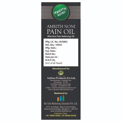 Amrith Noni Pain Oil 100 ml - Pain Relief (Ayush)