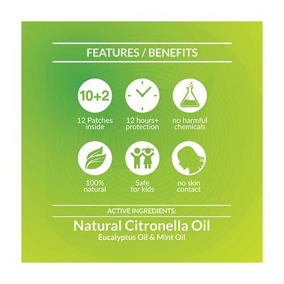 Bodyguard Natural Anti Mosquito Patch 12's - Mosquito Repellent