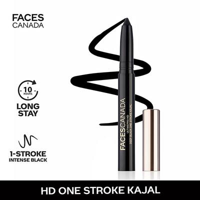 Faces Canada Ultime Pro HD Deep Black One Stroke Kajal, 1.4gm - Kajal & Kohls