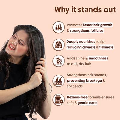 Aravi Organic 100% Pure and Natural Cold Pressed Castor Carrier Hair Oil 200 ml - Hair Oils