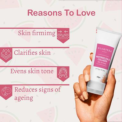 Glamveda Watermelon & Collagen Peel Firming & Anti Aging Off Mask For WomenReduces Signs Of Ageing 100 ml - Masks & Peels