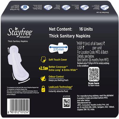 Stayfree New Advanced All Nights Soft Touch XXL+ 16's - Sanitary Napkins