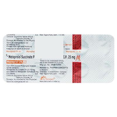 MOREPROL 25 XL Tablet 10's - Hypertension-Bet
