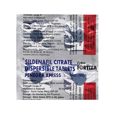 Penegra Xpress 50mg Tablet 4'S - Impotence/Erectile Dysfunction (Ed)