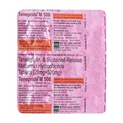 Tenepride M 20/500mg Tablet 15'S - Diabetes-Ant