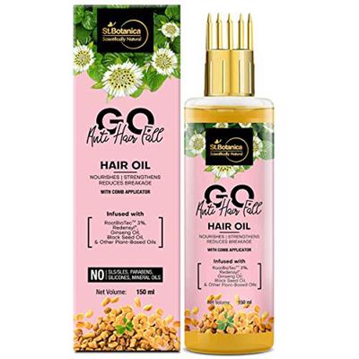 Stbotanica Go Anti Hair Fall Shampoo + Conditioner + Hair Oil With Comb Applicator 550 ml - Shampoos
