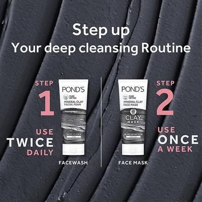 Pond's Pure Detox Mineral Clay Face Wash For Oil Free Instant Glow 90 gm - Face Washes