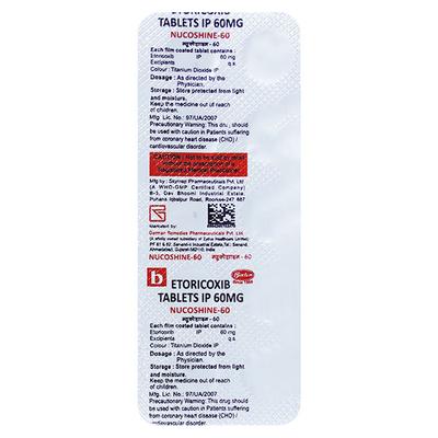 NUCOSHINE 60 Tablet 10's - Pain relief-Nsa