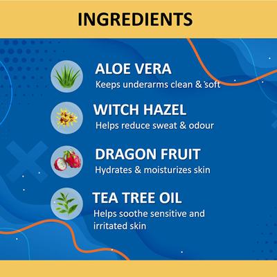 Cocomo Active Deodorant For Girls With Aloe Vera and Dragon Fruit Natural and Safe Deodorant for Tweens and Teens 150 ml - Deodorants/Roll-Ons