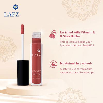 Lafz Transfer Proof & Smudge Proof Velvet Matte Lip Colour, Valley Of Roses 5.5 ml - Liquid Lipsticks