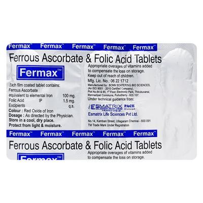 Fermax Tablet 10'S - Iron Supplement/Anaemia-Vma