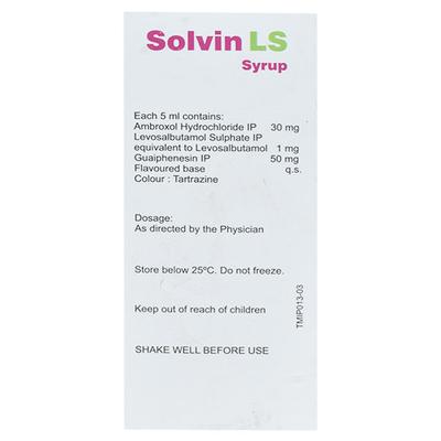 Solvin LS Syrup 100ml - Cough And Cold-Cou