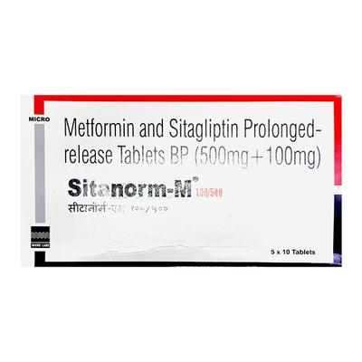 SITANORM M 100/500 Tablet 10's - Diabetes-Ant