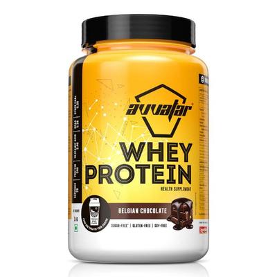 Avvatar Whey Protein Powder - Belgian Chocolate (Jar) 1 kg - Whey Proteins