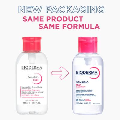 Bioderma Sensibio H2O Micellar Water Sensitive Skin Makeup Remover Pump Bottle 500 ml - Make Up Removers