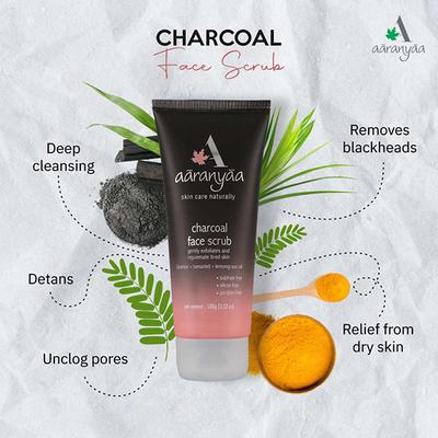 Aaranyaa Charcoal Face Scrub 100 gm - Scrubs & Exfoliants