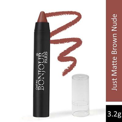 Bonjour Paris Just Matte Lip Crayon - Nude Brown 3.2 gm - Lip Crayons