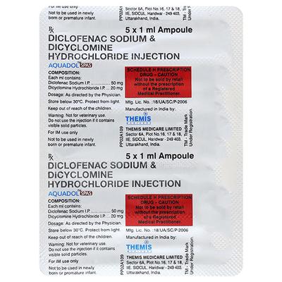 AQUADOL SPAS Injection 1ml - Muscle Spasm-Ant