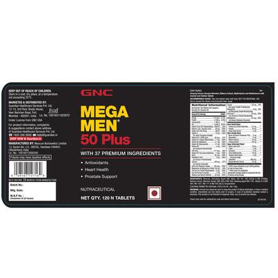GNC Mega Men 50 Plus Tablet 120's - Multi-Vitamins