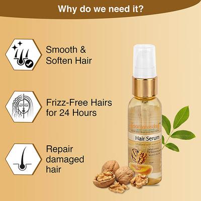 Aryanveda Hair Serum Vitalized With Walnut Oil - Serum For Hair Growth And Straightening, 45 Ml 45 ml - Hair Serums
