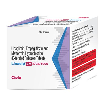 LINACIP EM 5/25/1000 Tablet 10's - Diabetes-Ant