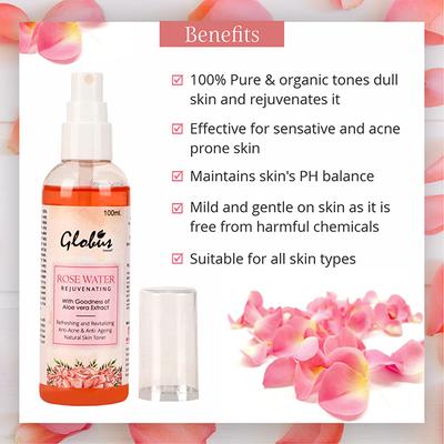 Globus Naturals Rose & Cucumber Facial Skin Toner 100 ml - Toners