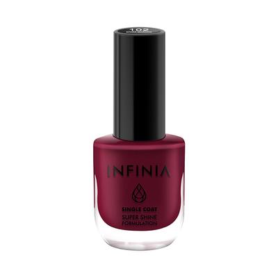 Infinia Wine Single Coat Nail Polish Spark Maroon 102 12 ml - Nail Polish