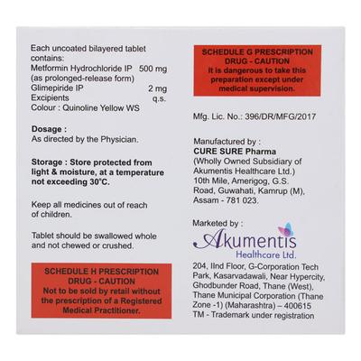 Switglim M 2/500mg Tablet 15'S - Diabetes-Ant