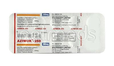 Aziwok 250mg Tablet 10'S - Bacterial Infections-Mac