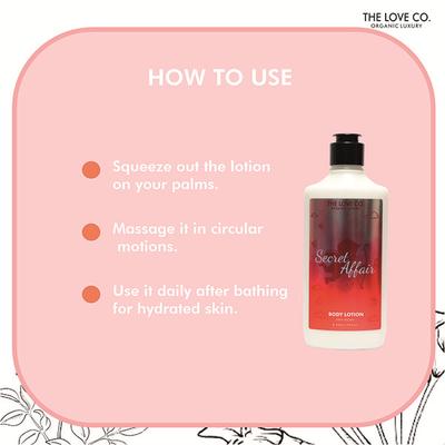 The Love Co. Secret Affair Body Lotion - Daily Skin Moisture for Men and Women - Intense Hydration for Dry Skin 250 ml - Creams/Oils/Lotions