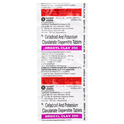 Droxyl Clav 250mg Tablet 10'S - Bacterial Infections-Cep