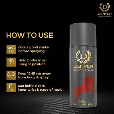 Denver Sporting Club Rider Deodorant Spray - for Men 200 ml - Men Deodorants/Roll-Ons