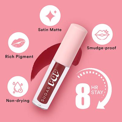 SUGAR Pop Matte Lipcolour - 09 Mulberry 1.6 ml - Liquid Lipsticks