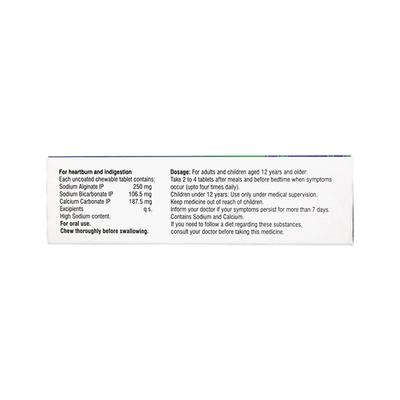 INSTARAFT PEPPERMINT FLAVOUR Chewable Tablet 10's - Ulcer/Reflux/Flatulence-Aaa