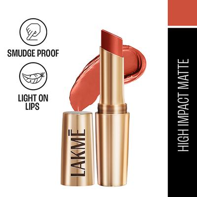 Lakme 9to5 Powerplay Priming Matte Lipstick, Lasts 16hrs, Brick Blush, 3.6 gm - Lipsticks
