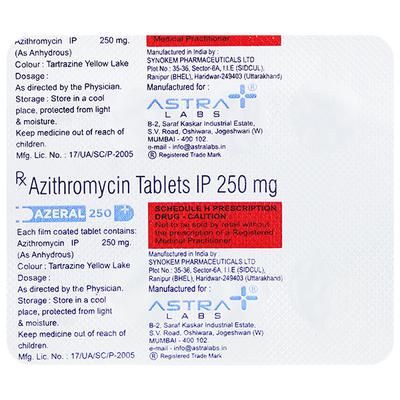 AZERAL 250 Tablet 6's - Bacterial Infections-Mac