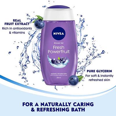 Nivea Fresh Power Fruit Shower Gel 250 ml - Shower Gels & Body Wash