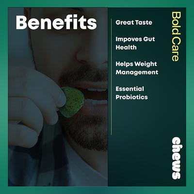 Bold Care Chews Apple Cider Vinegar Gummies sugar free Green Apple Flavour 30's - Apple Cider Vinegar - Acv