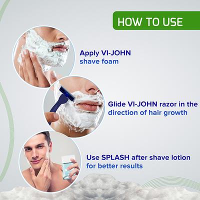 Vi-John Shaving Foam - Menthol - Pack of 2 x 200 ml - Shaving Foams
