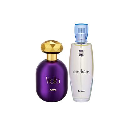 Ajmal Viola EDP Fruity Floral Perfume And Raindrops EDP Floral Chypre Perfume 125 ml - Women Perfumes (Edt/Edp)