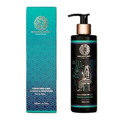 Global Beauty Secrets Turkish Rose and Mint Shampoo and Conditioner 200 ml - Shampoos