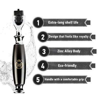 India Grooming Club Matte black Shaving Razor Handle 1's - Shavers
