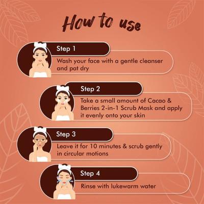 MyGlamm Super Foods Cacao & Berries 2-In-1 Scrub Mask 50 gm - Face Packs