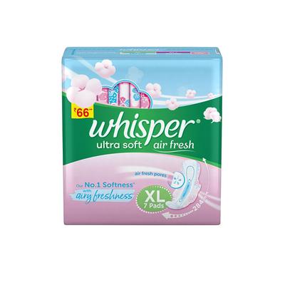 Whisper Ultra Softs Air Fresh Sanitary Pads for Women XL 7 Napkins 1's - Others