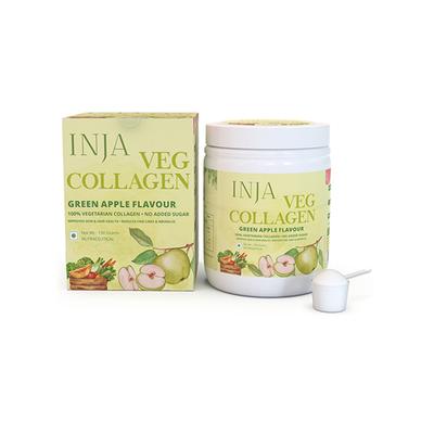 INJA Veg Collagen Powder - Green Apple Flavour 150 g - Hair & Skin