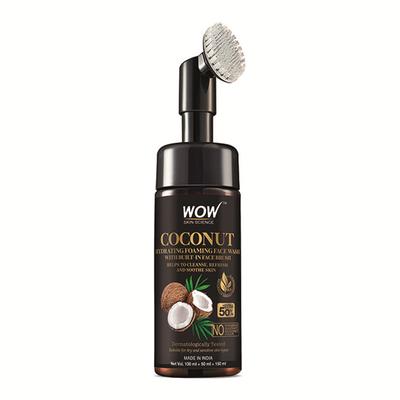 WOW Skin Science Coconut Hydrating Foaming Face Wash with Built-In Face Brush 100 ml - Face Washes