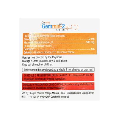 GEMMIN 2 Tablet 15's - Diabetes-Ant