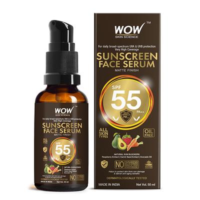 WOW Skin Science Matte Finish Sunscreen Face Serum SPF 55 PA++ 50 ml - Face Gels