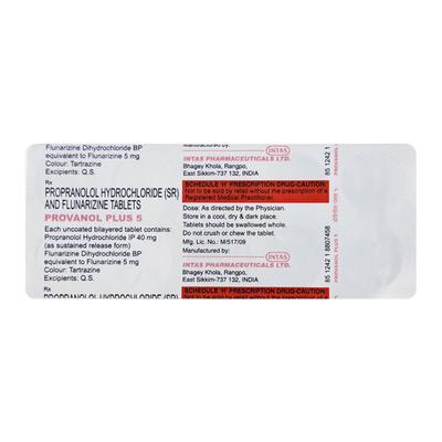 Provanol Plus 5mg Tablet 10'S - Migraine